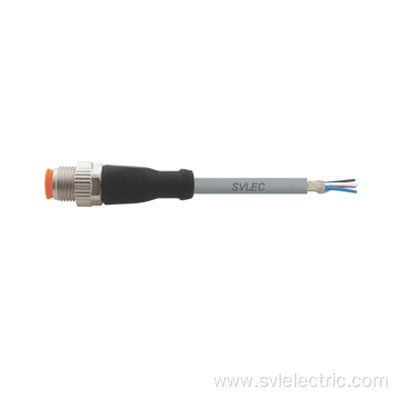 M12 connector 3 pin shielded moulding cable